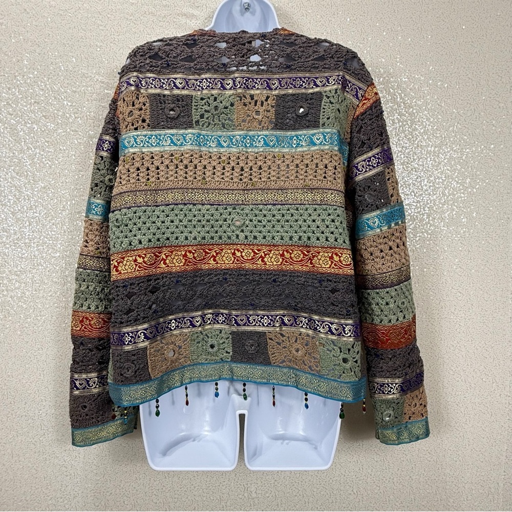 🪡 Sandy Starkman Crochet Patchwork Boho Jacket –… - image 12